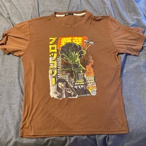 brown graphic tee size large